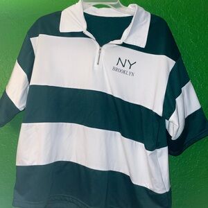 Striped NY Brooklyn Quarter-Zip Shirt